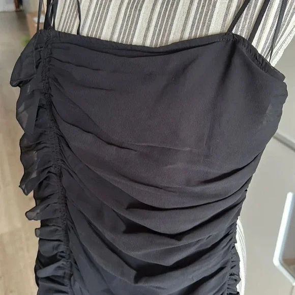 ZARA | Black | RUFFLED FLORAL DRESS - Picture 14 of 16